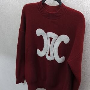 Red Sweater with White Logo